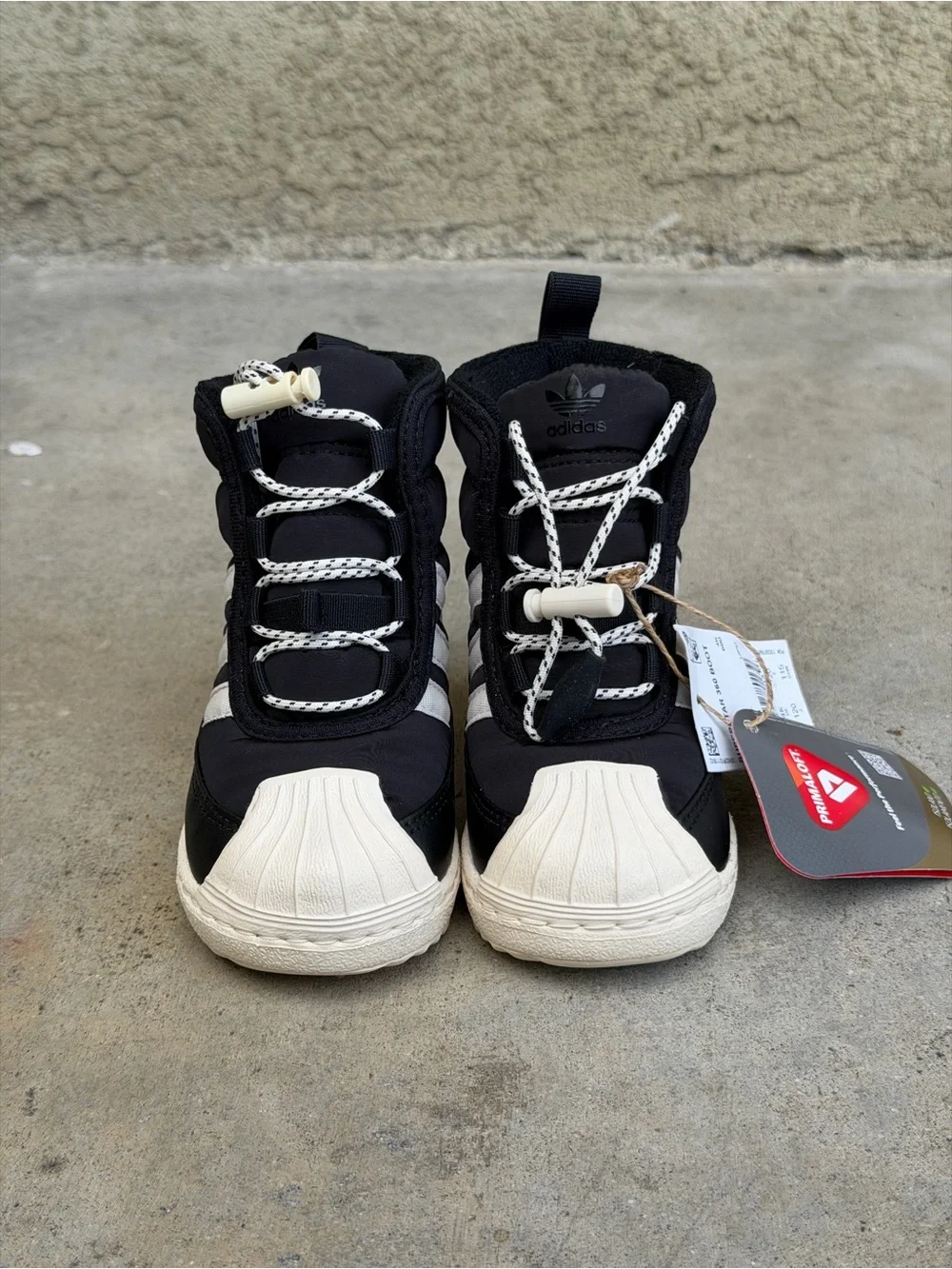 Adidas Kids Black & White Winter Superstar 360 Boot Sneaker Toddler 4k